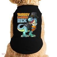 Funny Thanksgiving Turkey Saurus Rex Doggie Tank thumb 0