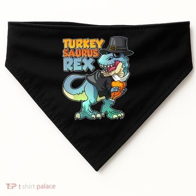 Funny Thanksgiving Turkey Saurus Rex USA-Made Doggie Bandana