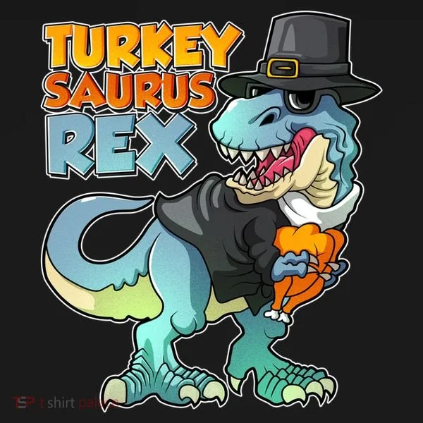 Funny Thanksgiving Turkey Saurus Rex Bucket Hat