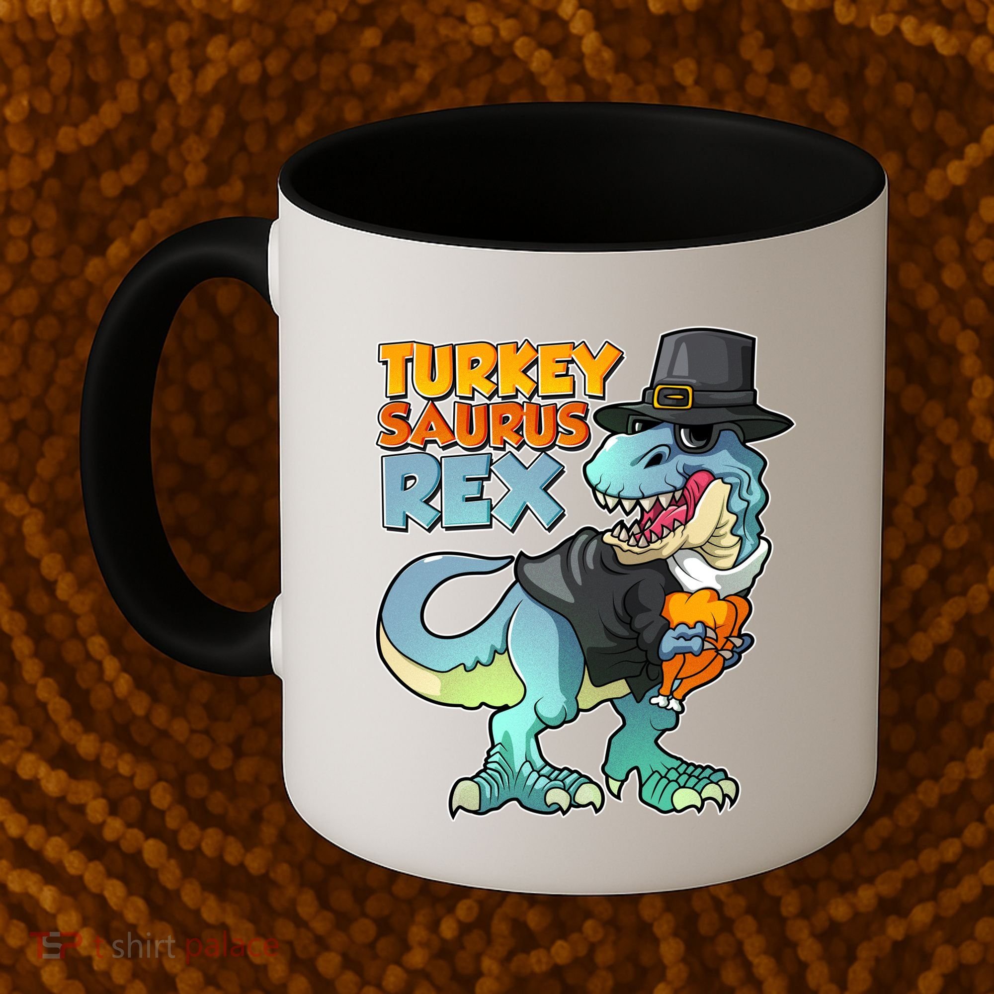 Funny Thanksgiving Turkey Saurus Rex Coffee Mug