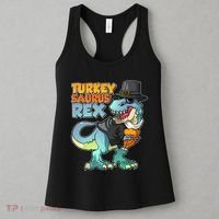 Funny Thanksgiving Turkey Saurus Rex Women's Tank Top thumb 3