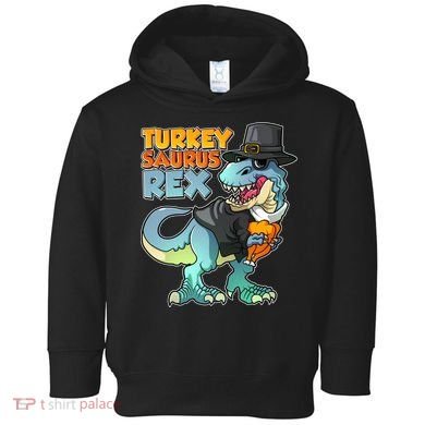 Funny Thanksgiving Turkey Saurus Rex Toddler Hoodie