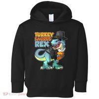 Funny Thanksgiving Turkey Saurus Rex Toddler Hoodie thumb 0