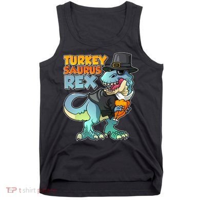 Funny Thanksgiving Turkey Saurus Rex Tank Top