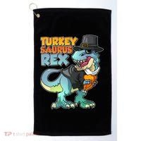 Funny Thanksgiving Turkey Saurus Rex Golf Towel thumb 0