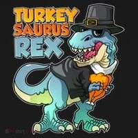 Funny Thanksgiving Turkey Saurus Rex Women's Long Sleeve Shirt thumb 2
