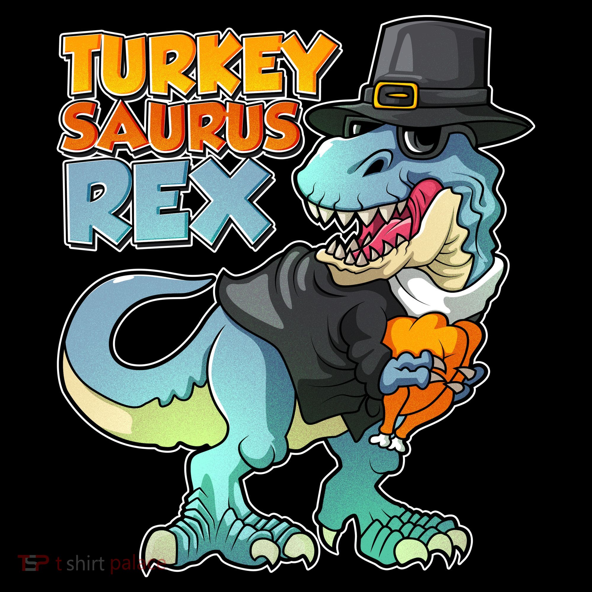 Funny Thanksgiving Turkey Saurus Rex Kids Sweatshirt