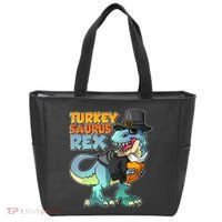 Funny Thanksgiving Turkey Saurus Rex Tote Bag thumb 0