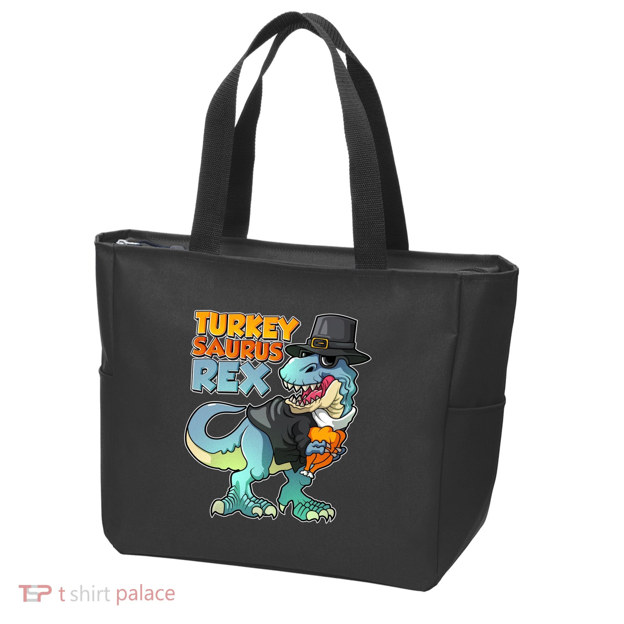 Funny Thanksgiving Turkey Saurus Rex Tote Bag