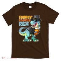 Funny Thanksgiving Turkey Saurus Rex T-Shirt thumb 0