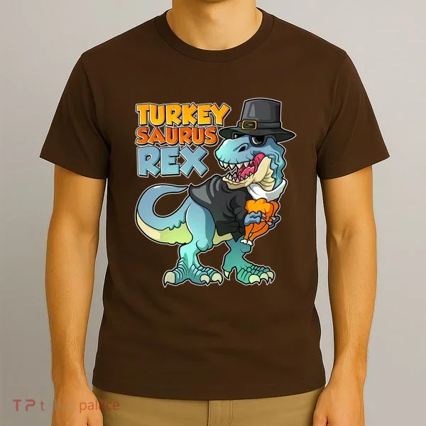 Funny Thanksgiving Turkey Saurus Rex T-Shirt