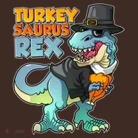 Funny Thanksgiving Turkey Saurus Rex T-Shirt thumb 7