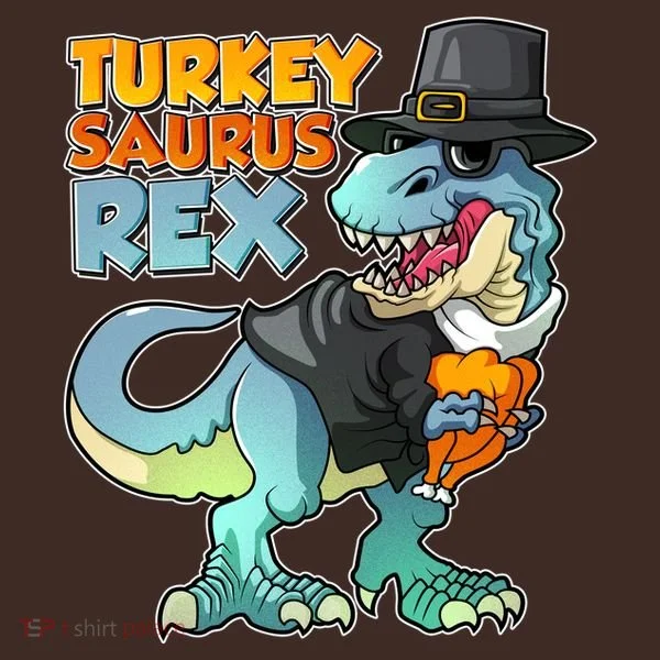 Funny Thanksgiving Turkey Saurus Rex T-Shirt