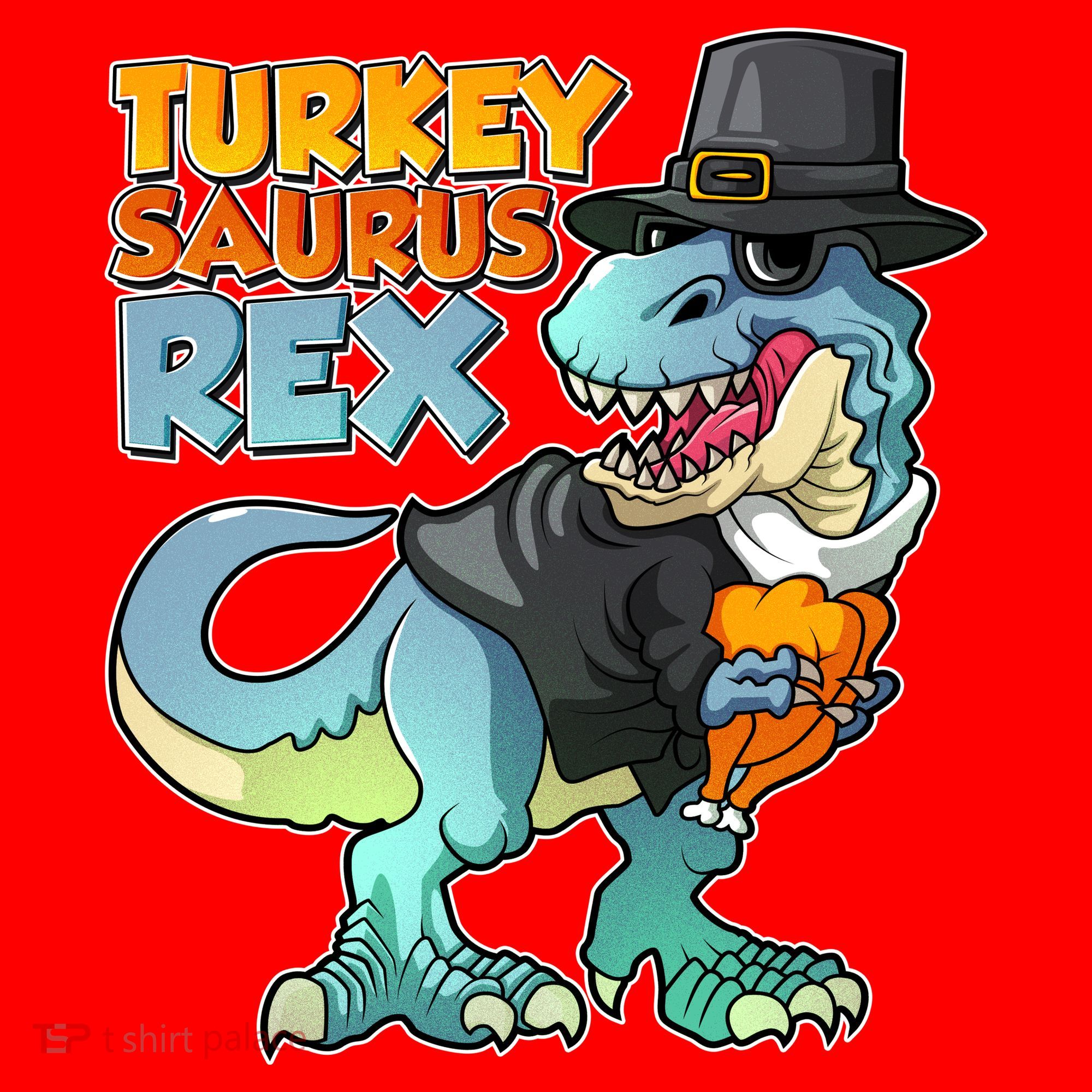 Funny Thanksgiving Turkey Saurus Rex Santa Hat