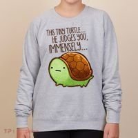 Funny This Tiny Turtle... He Judges You, Immensely. Women's Sweatshirt thumb 0
