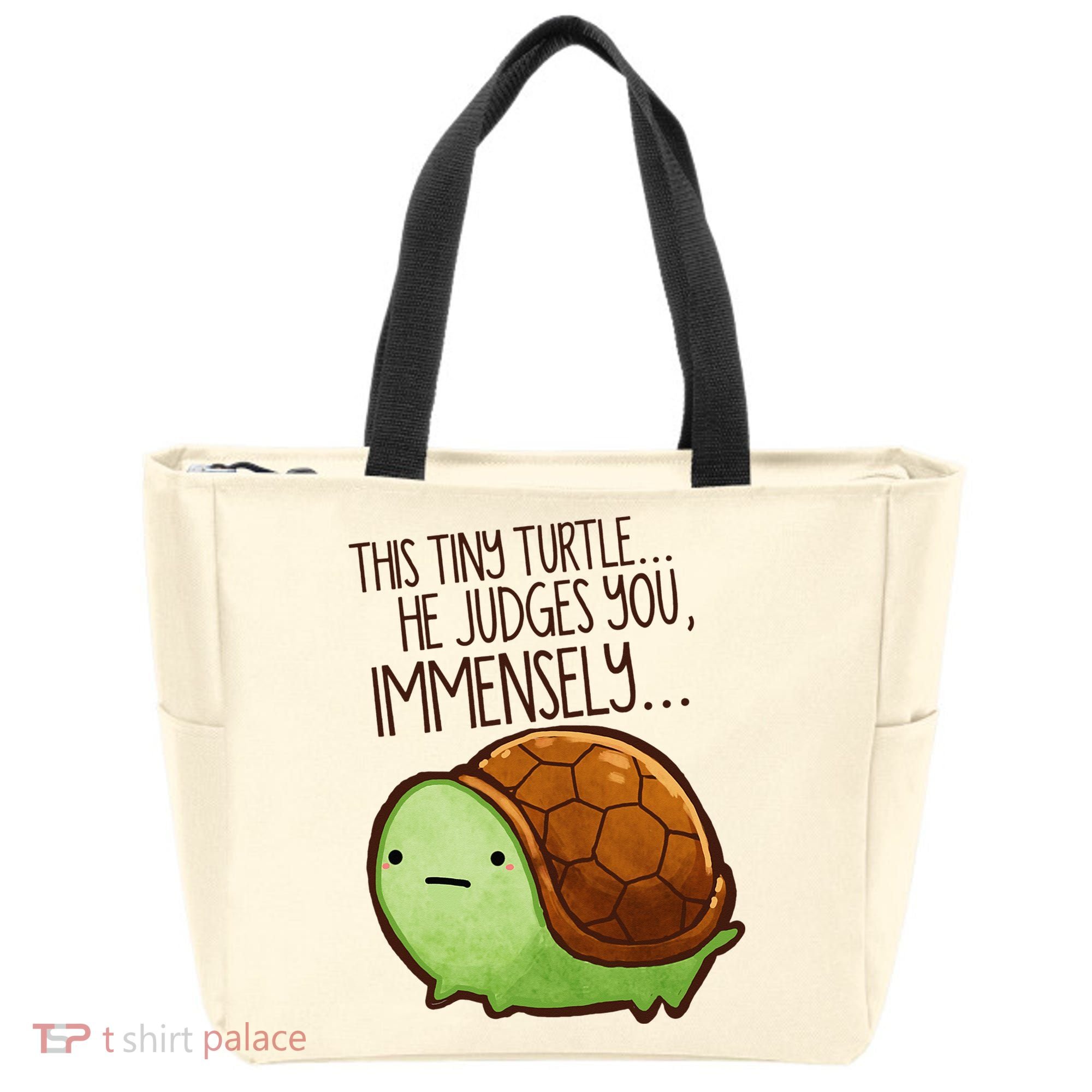 Funny This Tiny Turtle... He Judges You, Immensely. Tote Bag