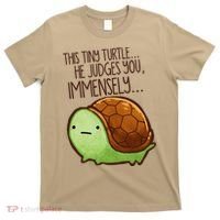 Funny This Tiny Turtle... He Judges You, Immensely. T-Shirt thumb 0