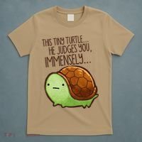 Funny This Tiny Turtle... He Judges You, Immensely. T-Shirt thumb 5