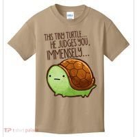Funny This Tiny Turtle... He Judges You, Immensely. Kids T-Shirt thumb 0
