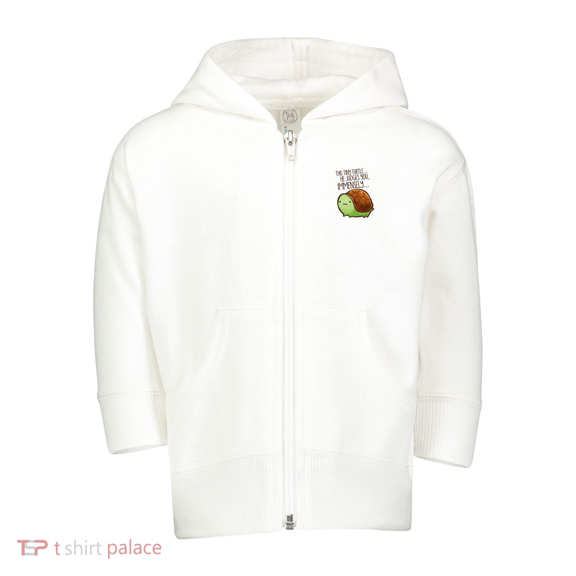 Funny This Tiny Turtle... He Judges You, Immensely. Toddler Zip Fleece Hoodie