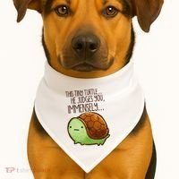 Funny This Tiny Turtle... He Judges You, Immensely. USA-Made Doggie Bandana thumb 1