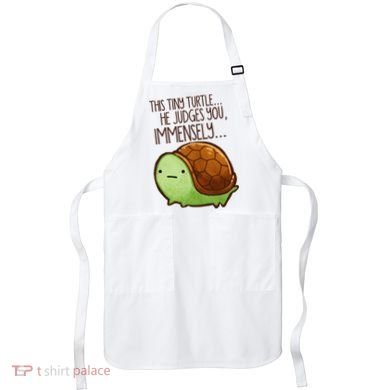 Funny This Tiny Turtle... He Judges You, Immensely. Apron