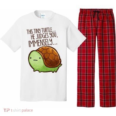 Funny This Tiny Turtle... He Judges You, Immensely. Pajama Set