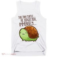 Funny This Tiny Turtle... He Judges You, Immensely. Tank Top thumb 0