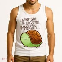 Funny This Tiny Turtle... He Judges You, Immensely. Tank Top thumb 3
