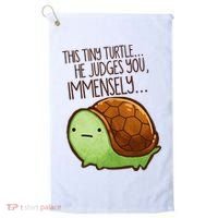 Funny This Tiny Turtle... He Judges You, Immensely. Golf Towel thumb 0