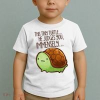 Funny This Tiny Turtle... He Judges You, Immensely. Toddler T-Shirt thumb 2
