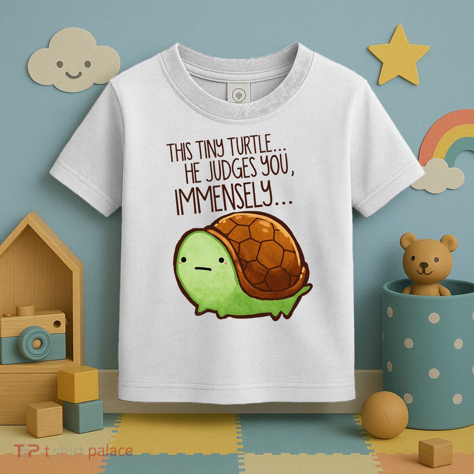 Funny This Tiny Turtle... He Judges You, Immensely. Toddler T-Shirt
