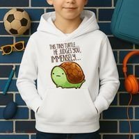 Funny This Tiny Turtle... He Judges You, Immensely. Kids Hoodie thumb 2