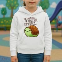 Funny This Tiny Turtle... He Judges You, Immensely. Kids Hoodie thumb 3