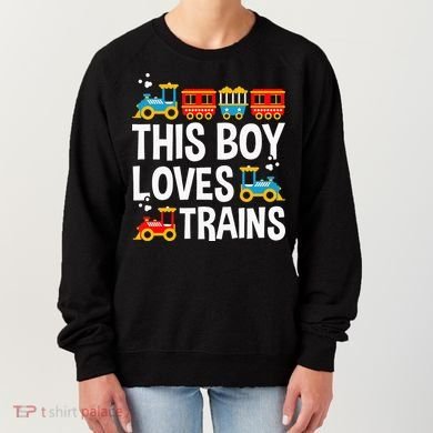 Funny Train This Boy Loves Trains Women's Sweatshirt