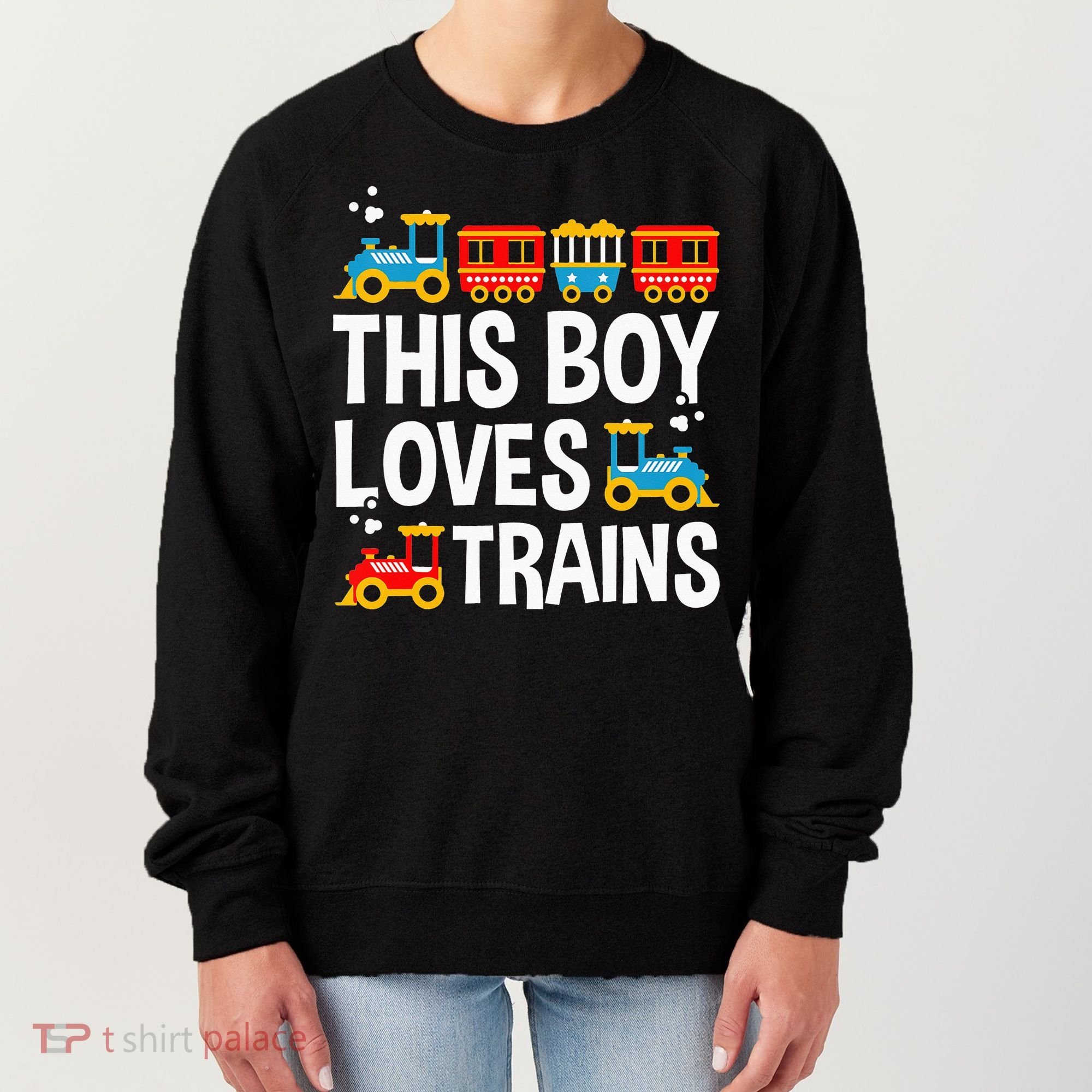 Funny Train This Boy Loves Trains Women's Sweatshirt