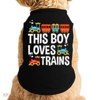 Funny Train This Boy Loves Trains Doggie Tank thumb 0