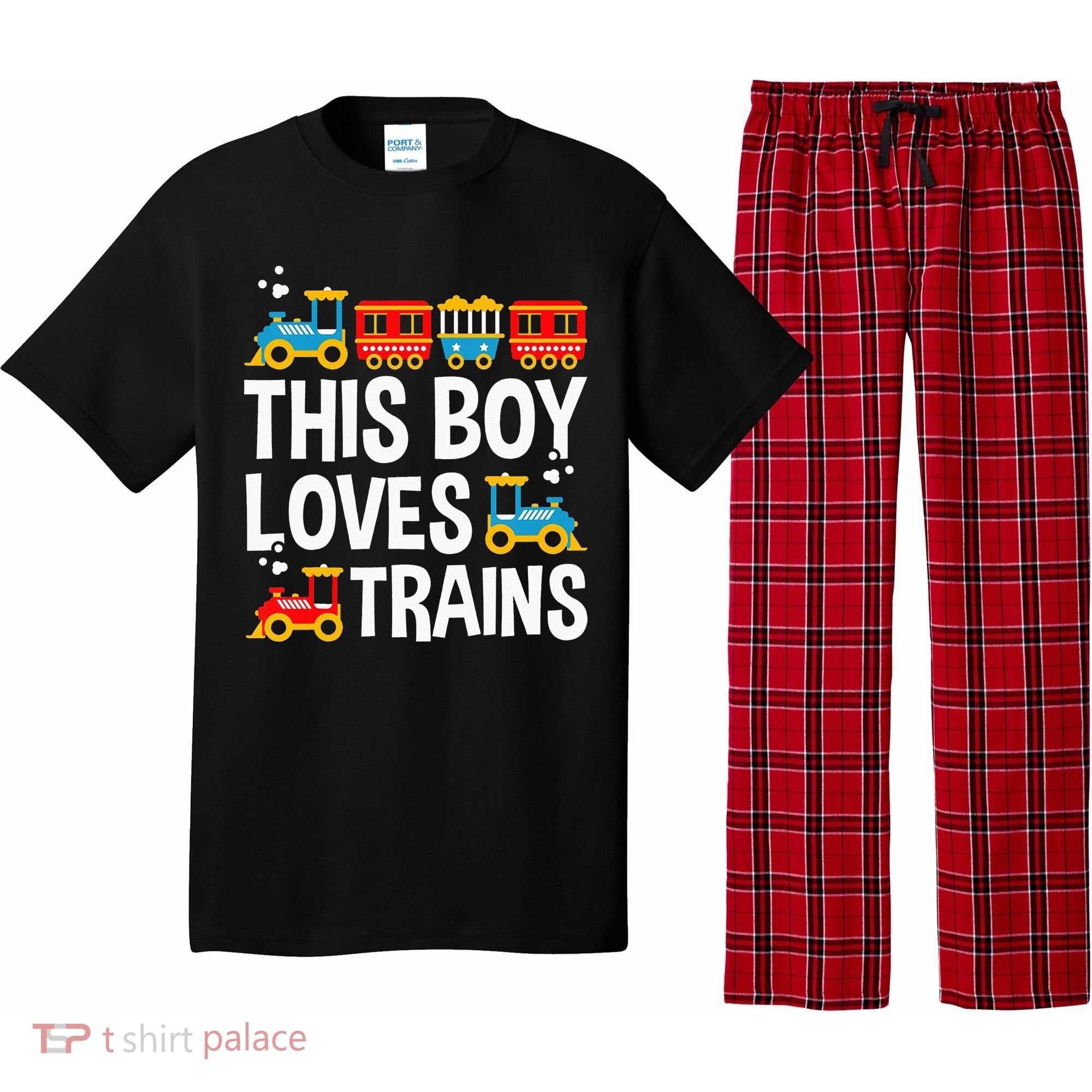 Funny Train This Boy Loves Trains Pajama Set