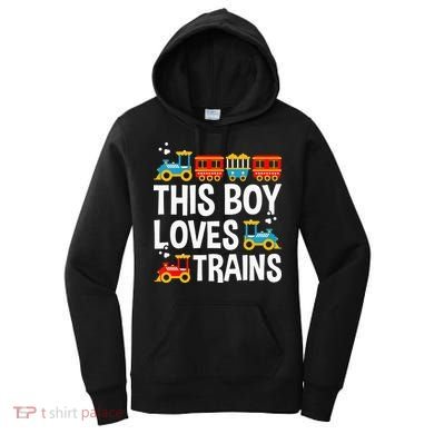 Funny Train This Boy Loves Trains Women's Hoodie
