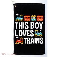 Funny Train This Boy Loves Trains Golf Towel thumb 0