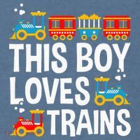Funny Train This Boy Loves Trains Garment-Dyed Sweatshirt thumb 2