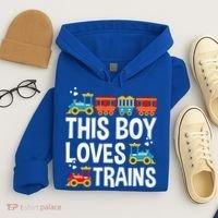 Funny Train This Boy Loves Trains Hoodie thumb 4