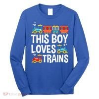 Funny Train This Boy Loves Trains Long Sleeve Shirt thumb 0