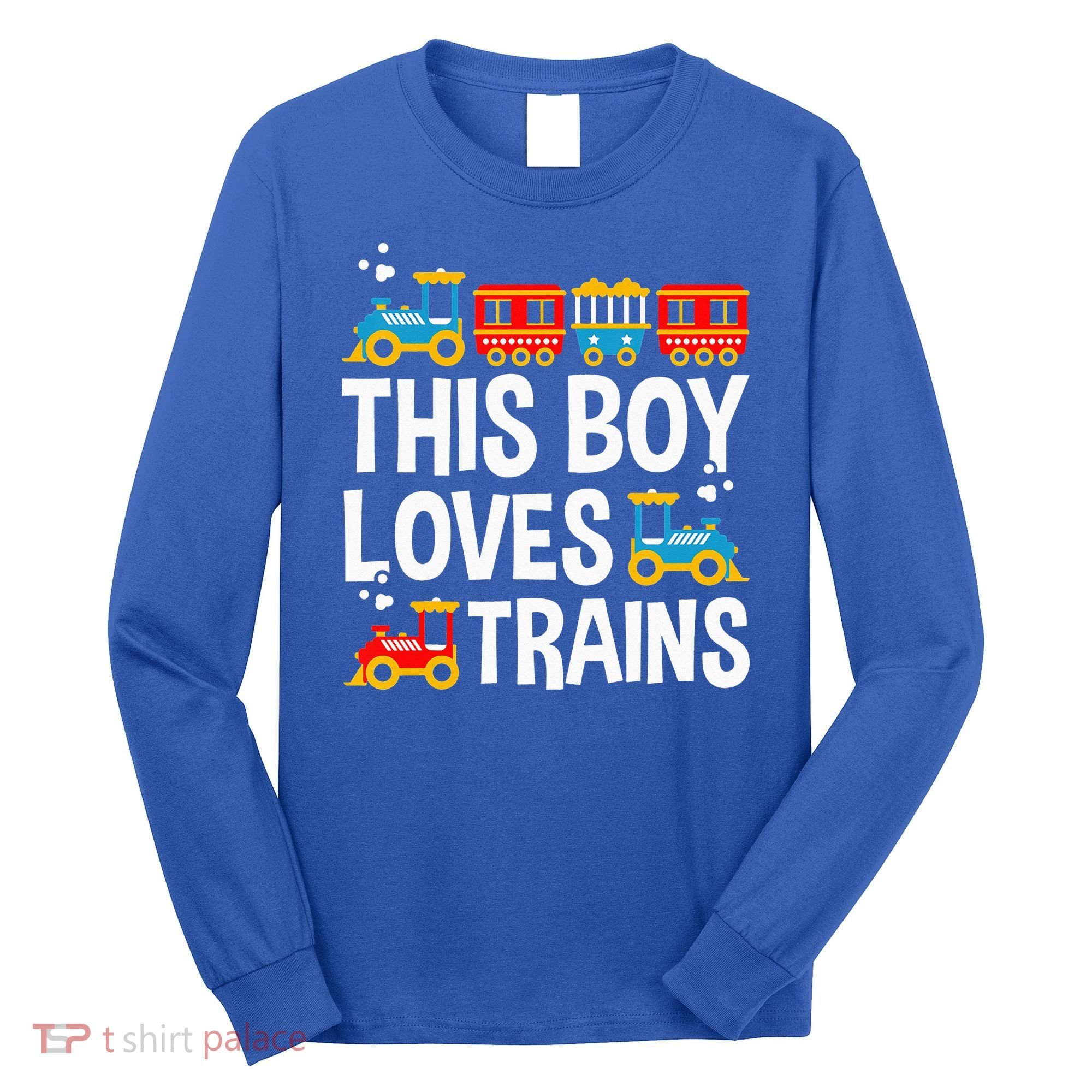 Funny Train This Boy Loves Trains Long Sleeve Shirt