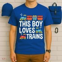 Funny Train This Boy Loves Trains T-Shirt thumb 6