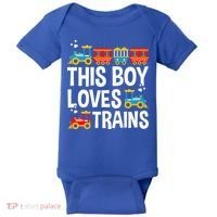 Funny Train This Boy Loves Trains Baby Bodysuit thumb 0