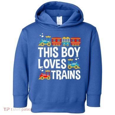 Funny Train This Boy Loves Trains Toddler Hoodie