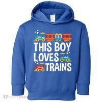 Funny Train This Boy Loves Trains Toddler Hoodie thumb 0
