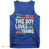 Funny Train This Boy Loves Trains Tank Top thumb 0