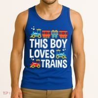 Funny Train This Boy Loves Trains Tank Top thumb 3